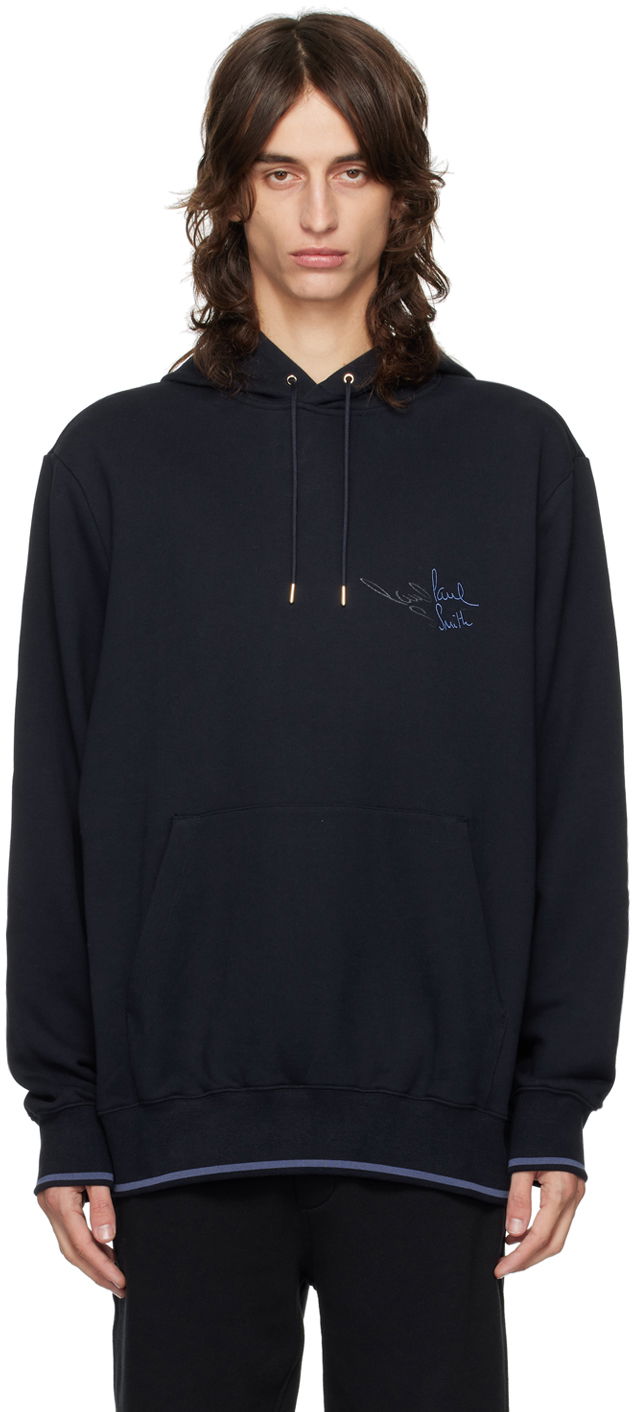 Sweatshirt Paul Smith Paul Smith Embroidered Logo Hoodie Svart | M1R-071Y-NP4718-49