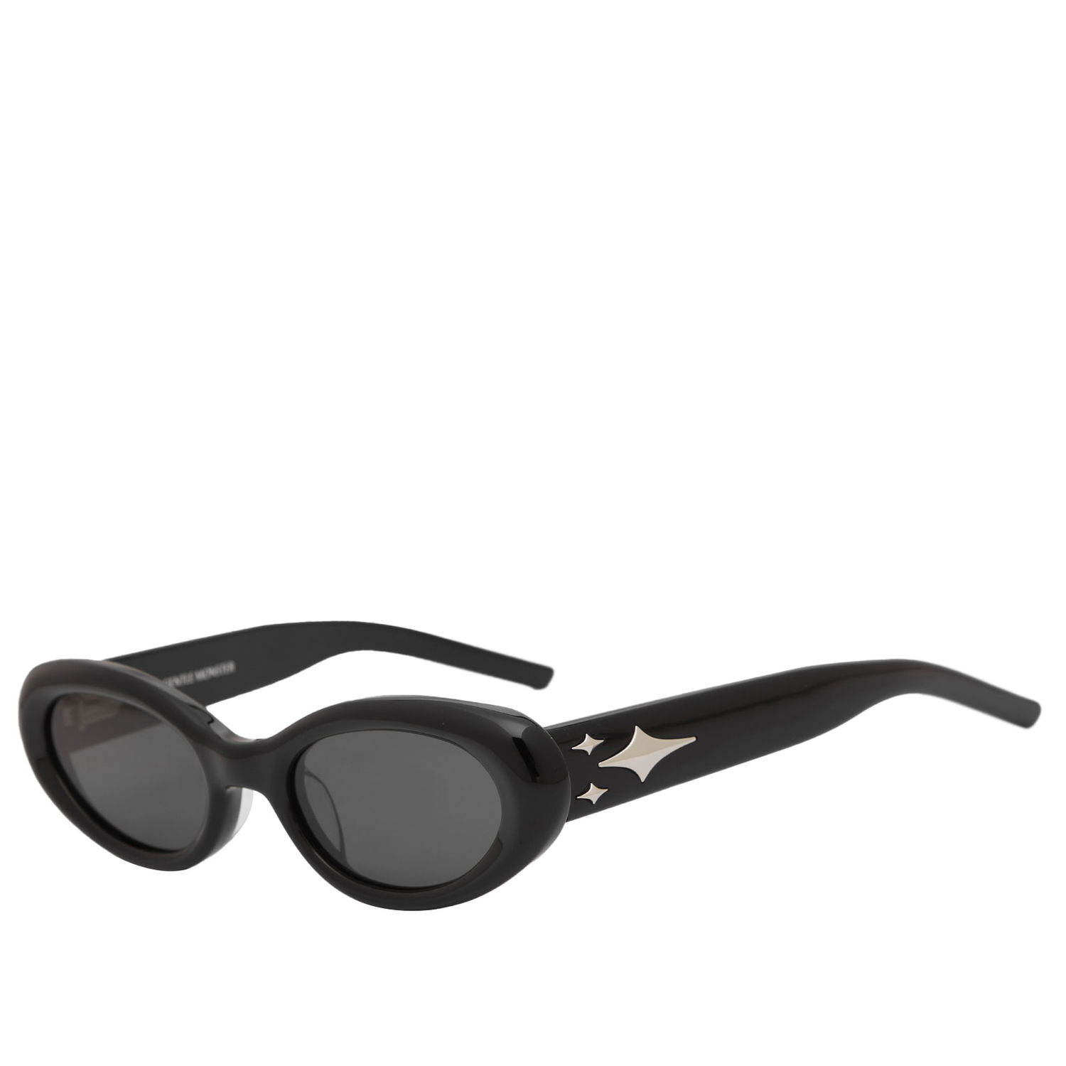 Solglasögon Gentle Monster Black Oval Sunglasses with Star Detailing Svart | CUFF-01, 0