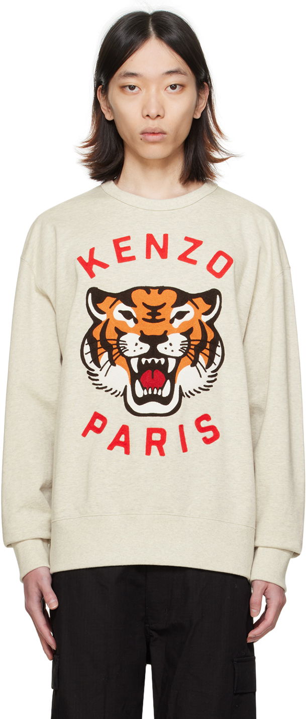 Sweatshirt KENZO Paris Lucky Tiger Sweatshirt Beige | FE58SW0104MF, 0