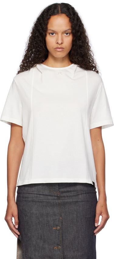 T-shirt Courrèges Short Sleeve Cropped T-Shirt Vit | 424JTS159JS0175, 0