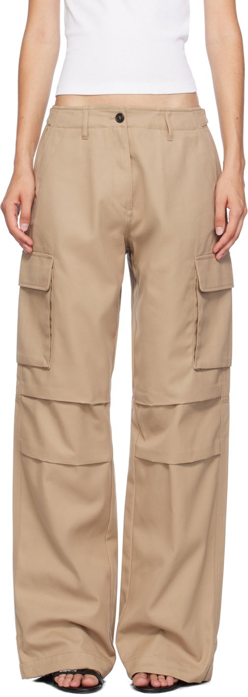 Cargo byxor Coperni Coperni Wide Leg Tailored Cargo Pants Beige | COPP40836