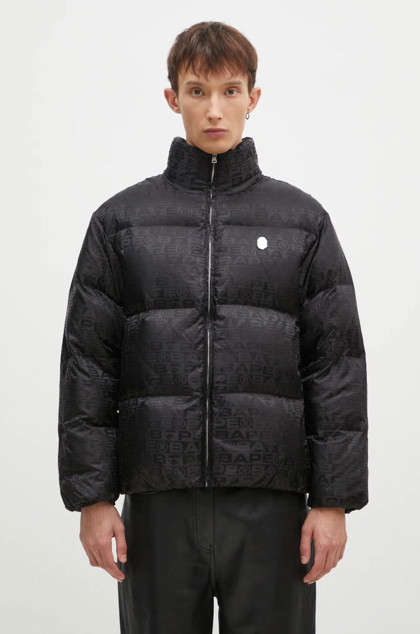 Pufferjacka BAPE Lux Sport Pattern Jacquard Nylon Down Jacket Svart | 1K80144311