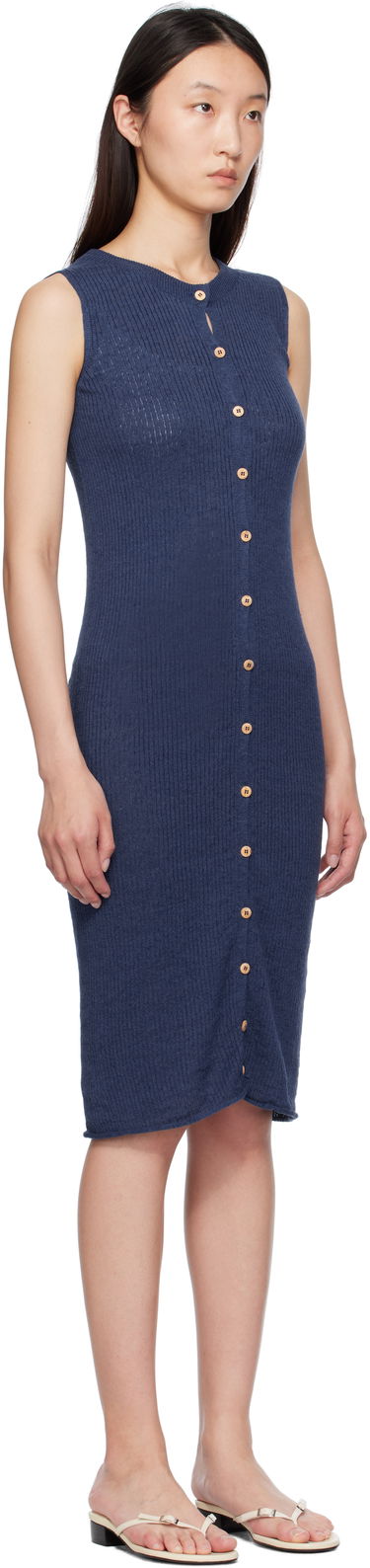 Klä Baserange Baserange Sleeveless Button-Front Midi Dress Blå | DRDR-LI-SU25, 1