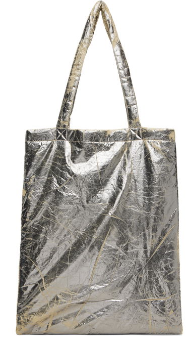 Tygpåse Rick Owens DRKSHDW Concordians Crinkled Metallic Nylon Shopper Tote Metallisk | DA02E7431 NPFPA, 0