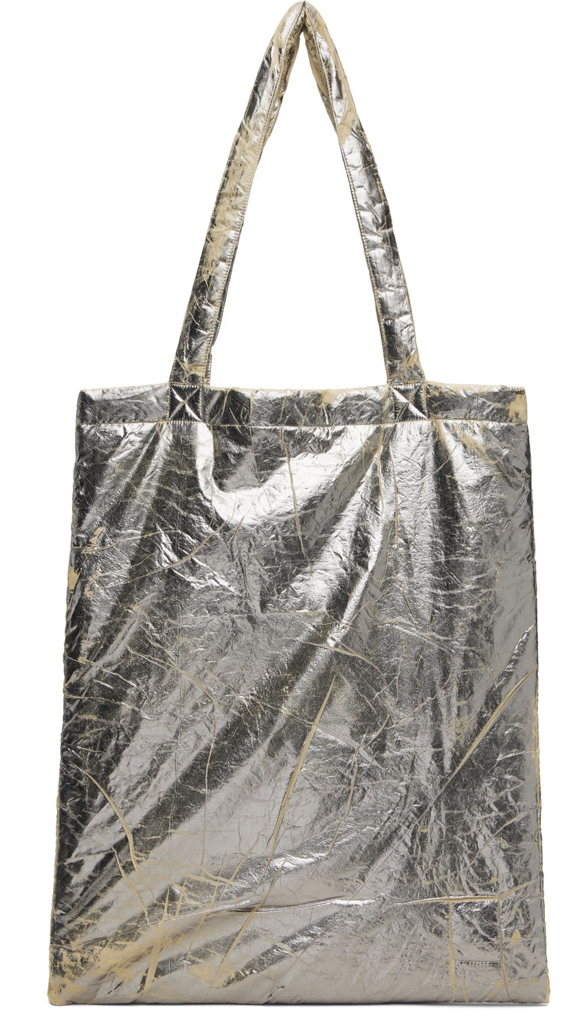 Tygpåse Rick Owens DRKSHDW Concordians Crinkled Metallic Nylon Shopper Tote Metallisk | DA02E7431 NPFPA