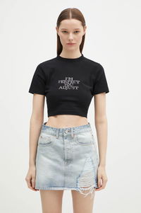 VETEMENTS I'M Perfect You Adjust Cropped Fitted T-Shirt