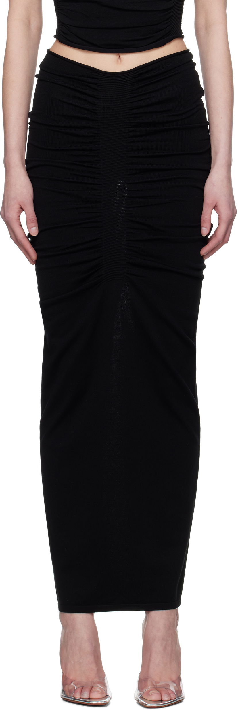 Kjol Alexander Wang Alexander Wang Ruched Maxi Skirt Svart | 1KC1255095