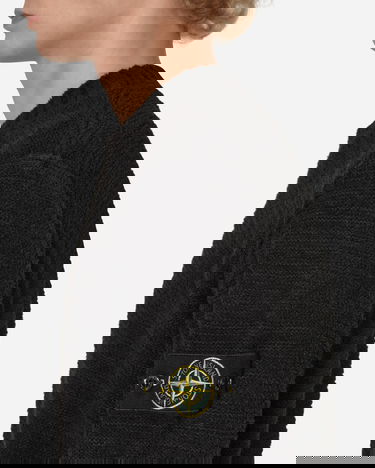 Sweater Stone Island Cotton Mock Crewneck Svart | 7715530A6 V0029, 5