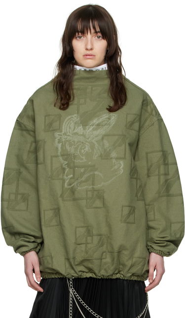 Sweater We11done We11done Denim Mock Neck Blouse Grön | WD-BL1-22-114-U-KK, 0