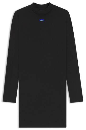 Klä BOSS Stretch Cotton Bodycon Dress Svart | 50545016
