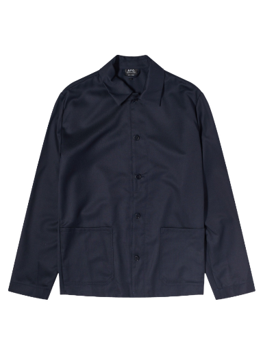 Jacka A.P.C. Kerlouan Wool Work Jacket Mörkblå | WOAPO-H03053-IAK