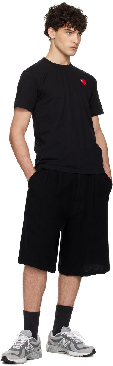 T-shirt Comme des Garçons Black T-Shirt with Red Heart Patch Svart | AX-T108-051, 3