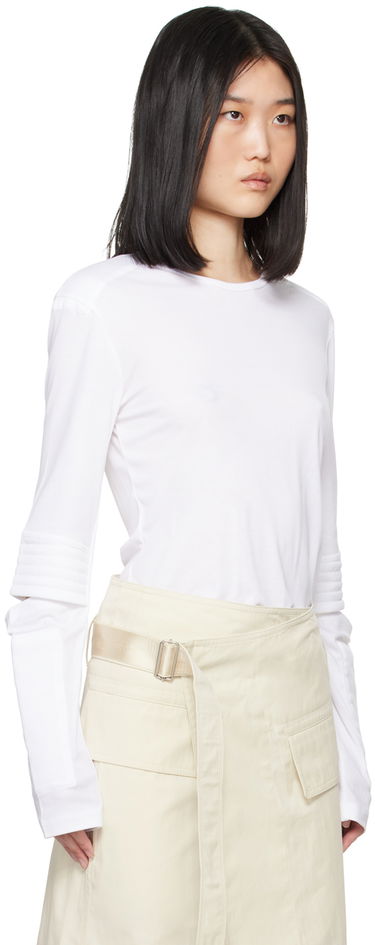 T-shirt Helmut Lang Helmut Lang Astro Crew Long Sleeve T-Shirt Vit | O05HW502, 1