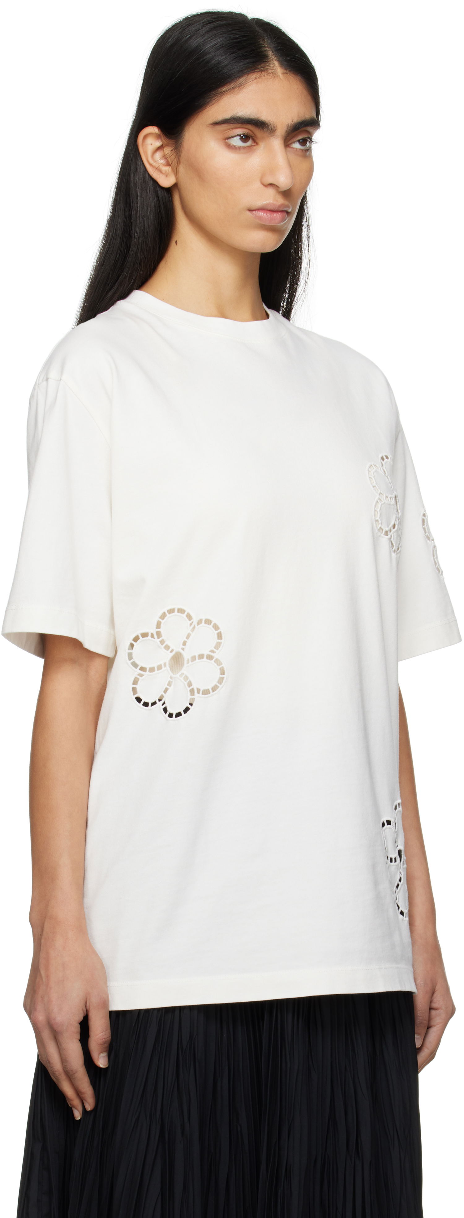 T-shirt MSGM Floral T-Shirt Vit | 3841MDM128 257091, 1