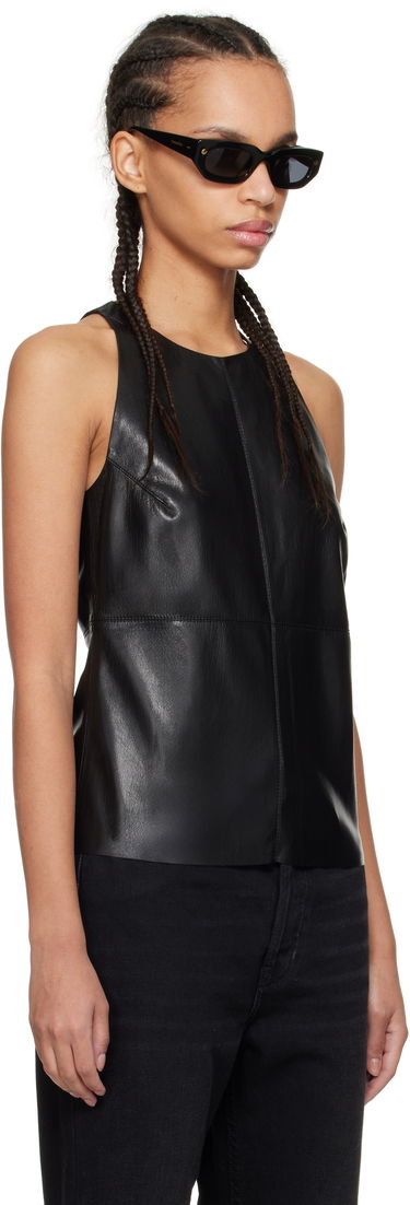 Linne Nanushka Nanushka Teza Faux-Leather Tank Top Svart | NW24CRTP03999, 1