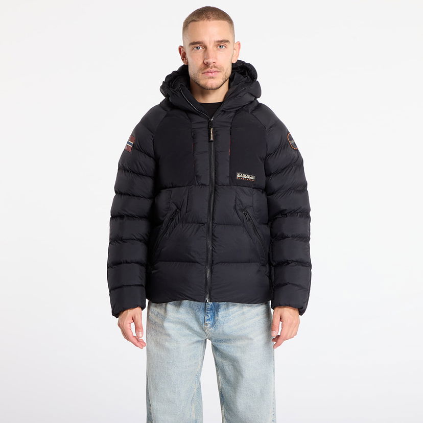 Pufferjacka Napapijri Hooded Puffer Jacket A-Moesa Puf Svart | NP0A4I1R0411