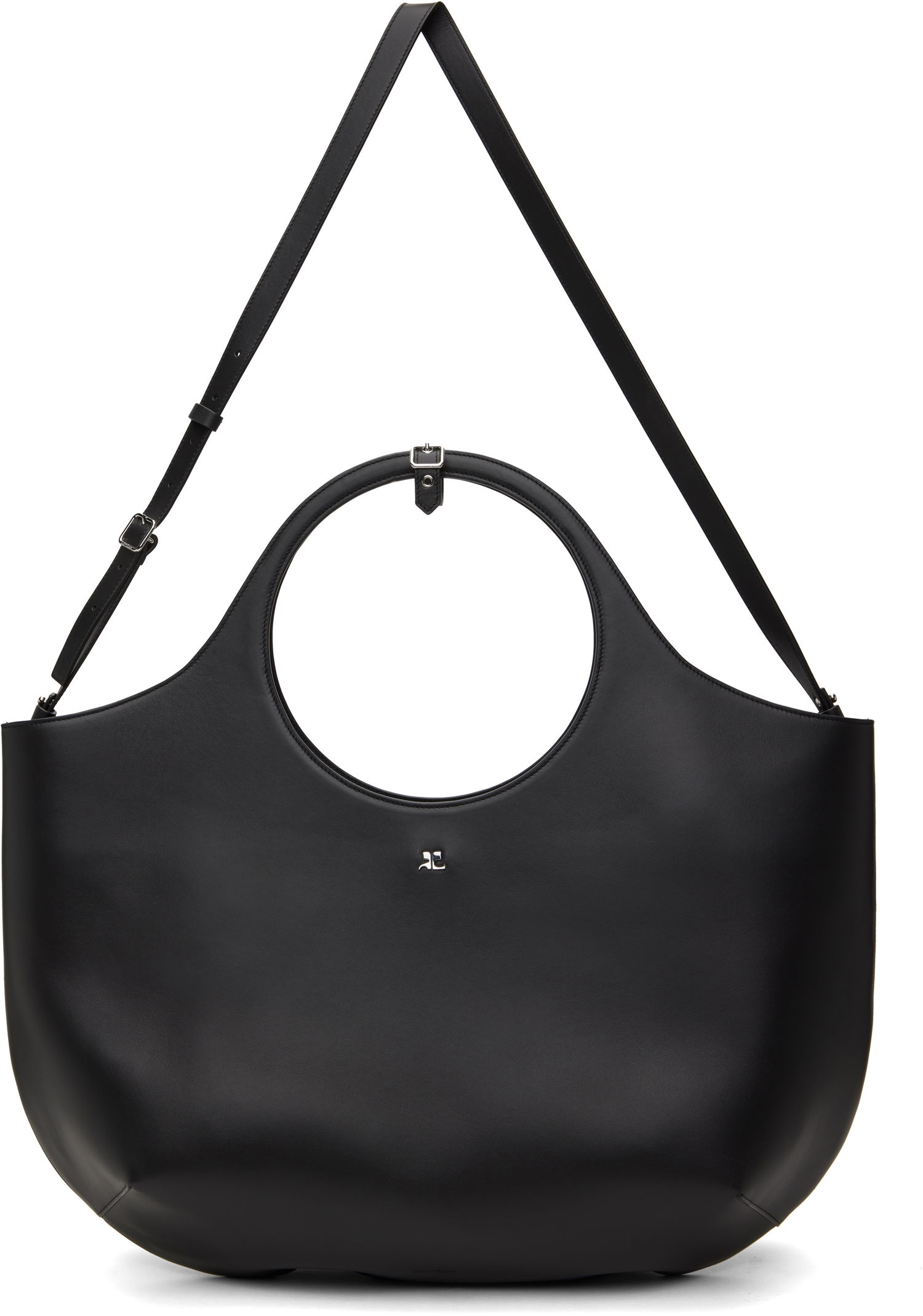 Handväska Courrèges Courrèges Maxi Holy Leather Tote Bag Svart | 424GSA145CR0065, 0