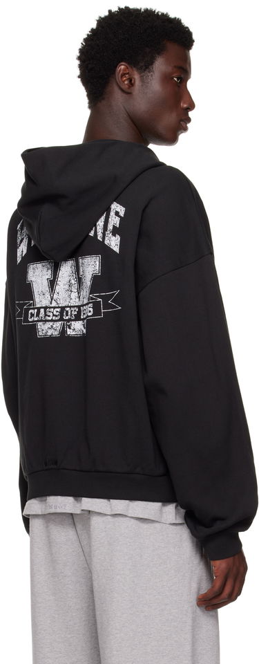 Sweatshirt We11done We11done Collegiate Zip-Up Hoodie Svart | WD-TJ2-25-846-U-BK, 2