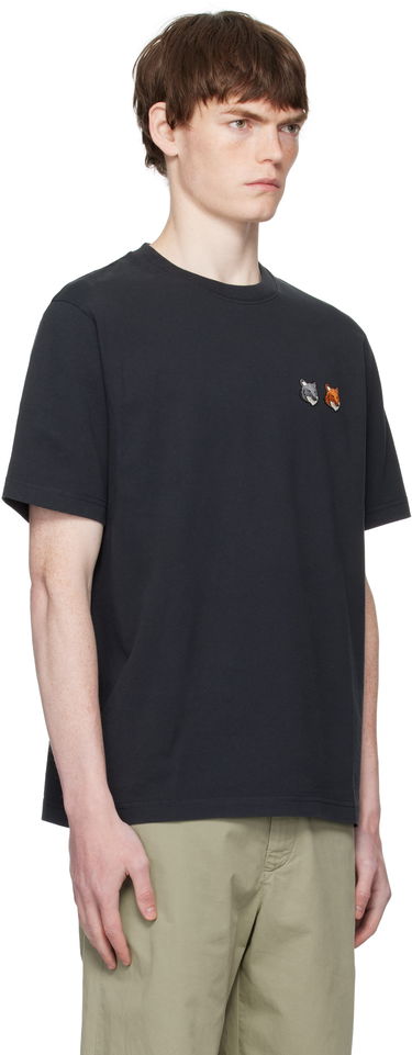 T-shirt MAISON KITSUNÉ Maison Kitsuné Double Fox Head Comfort T-Shirt Svart | OM011CFKJ0118, 1