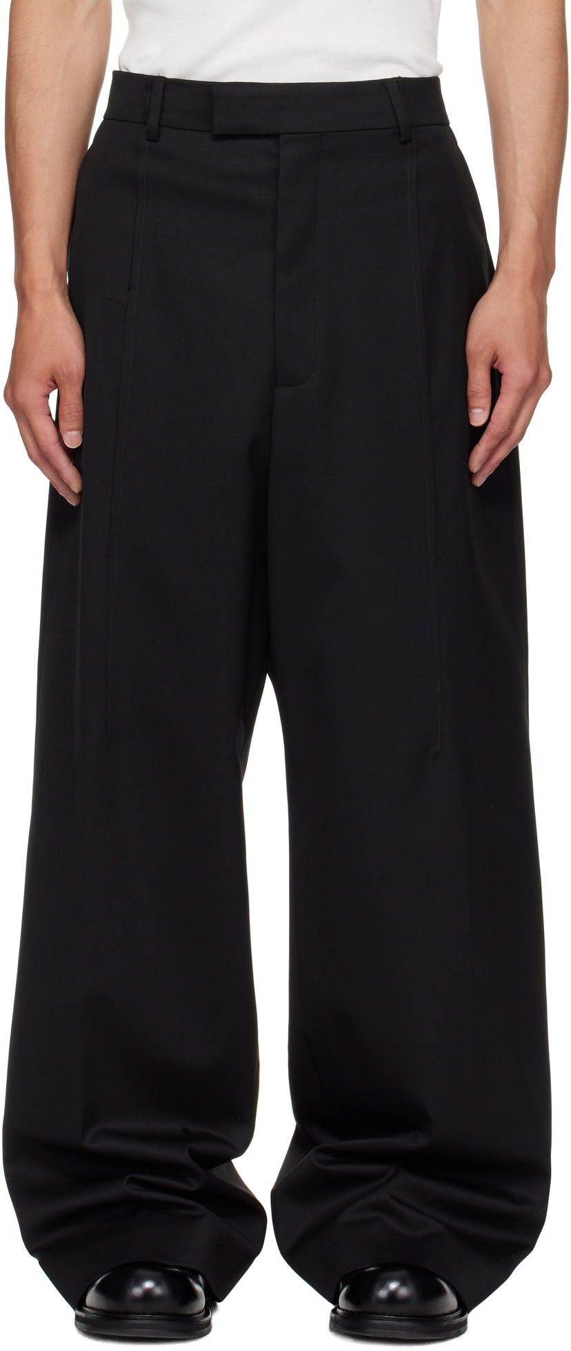 Byxor VETEMENTS Vetements Cut Baggy Tailored Trousers Svart | UH76TP350B