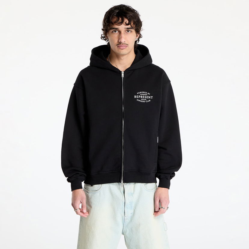 Sweatshirt Represent Clo REPRESENT Owners Club Stamp Zip Up Hoodie Svart | OCM41426-001