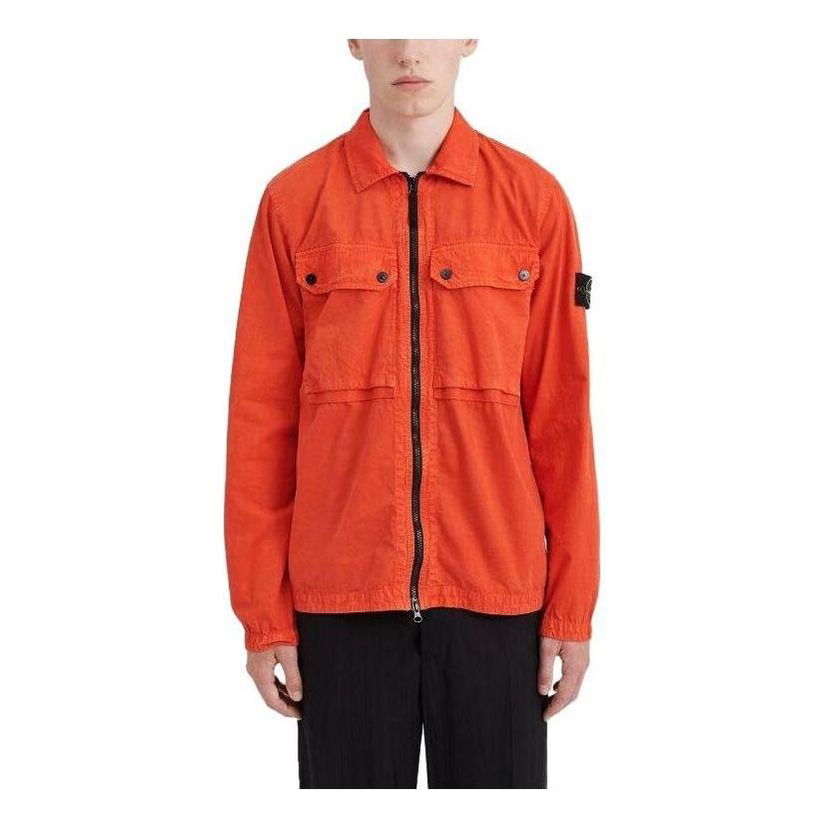 Skjorta Stone Island Zip Overshirt Orange | 7915102WN-V0137