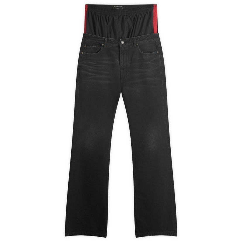 Jeans Balenciaga Balenciaga Layered Denim Jeans, Size Large Svart | 814224-TRW58-6412