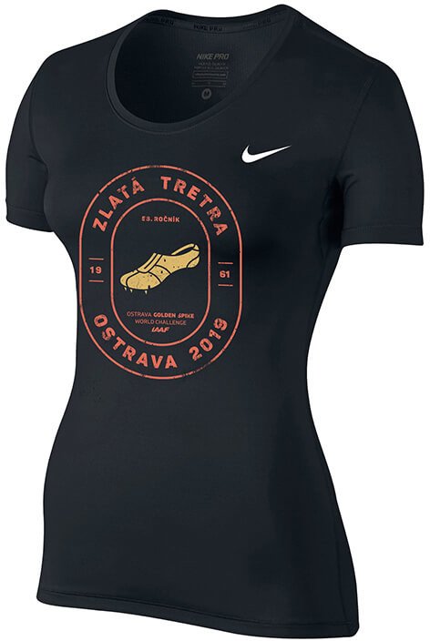 T-shirt Nike Pro Top SS All Over Mesh T-Shirt Svart | 889540-010-zt
