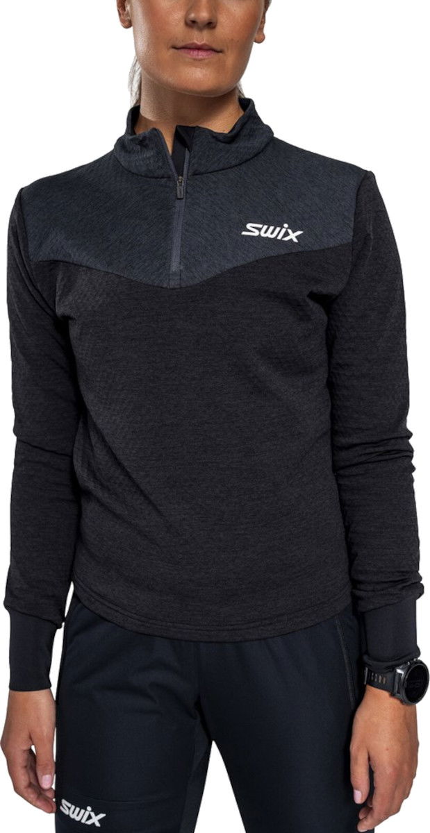 Sweatshirt SWIX Dynamic Midlayer Half Zip Top Svart | 10084-23-10150