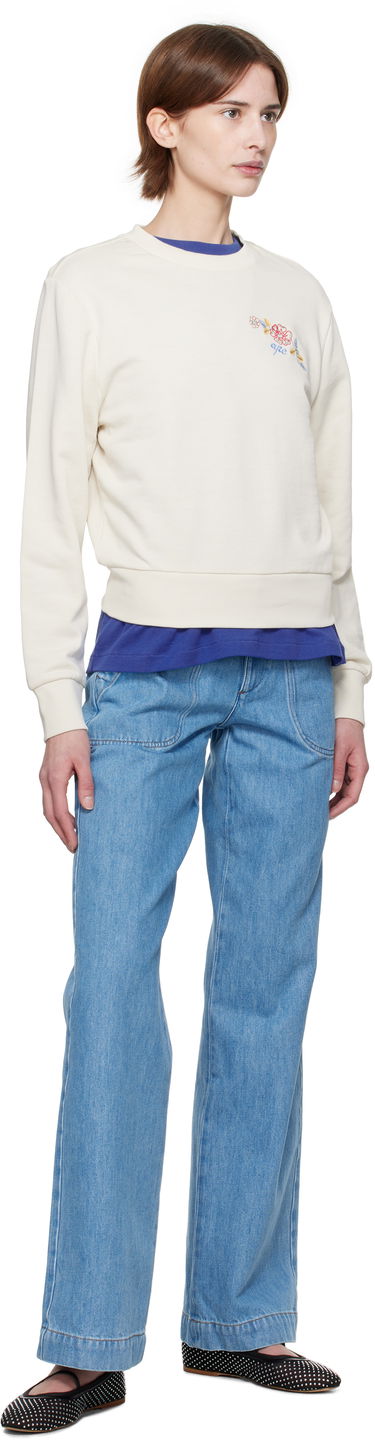 Sweater A.P.C. A.P.C. Evelyn Embroidered Sweatshirt Vit | COHHA-F27981, 3