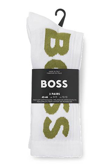 Strumpor BOSS Three-Pack of Short Logo Socks Vit | 50524259, 1