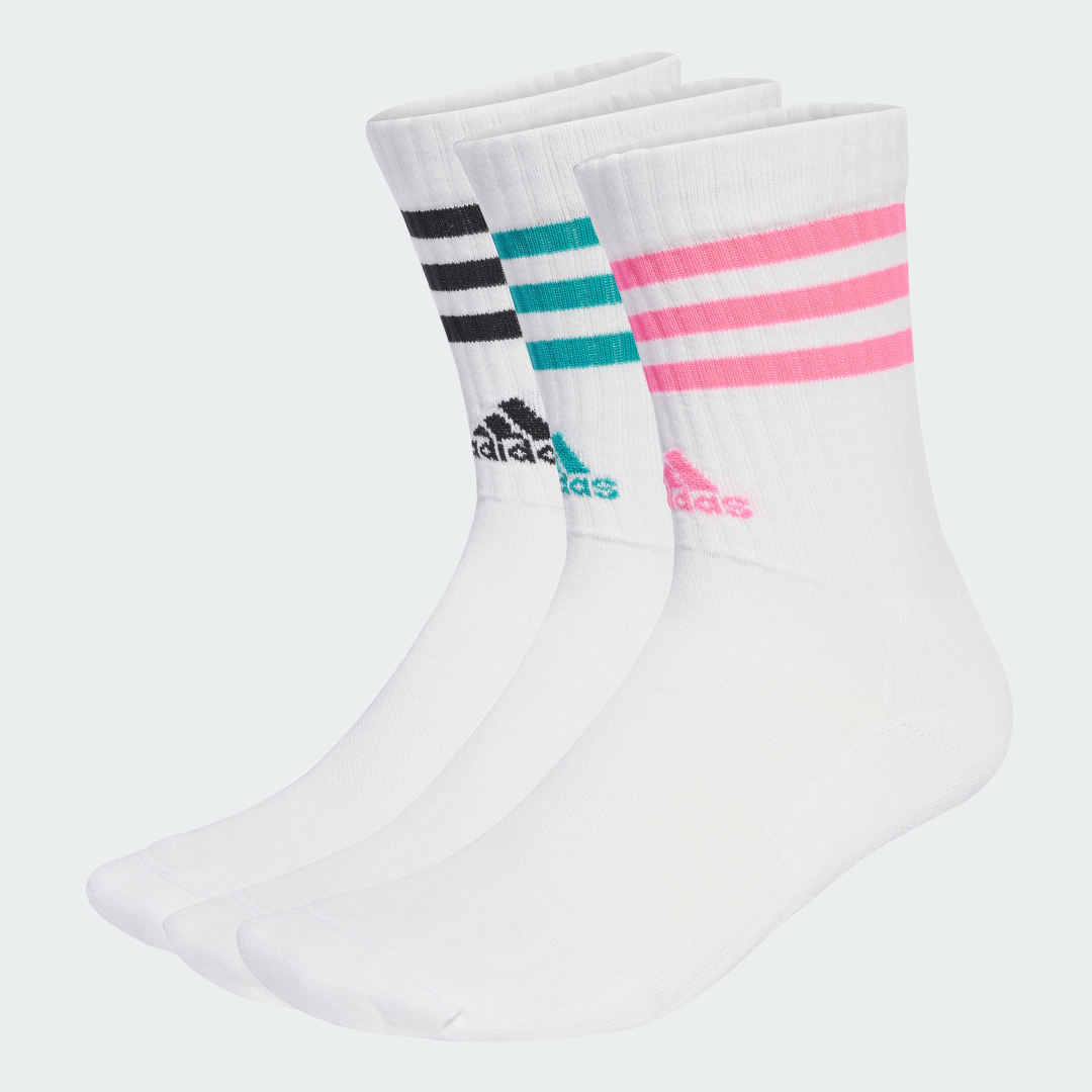 Strumpor adidas Performance 3-Stripes Cushioned Crew Socks - 3 Pairs Vit | JW2765, 0