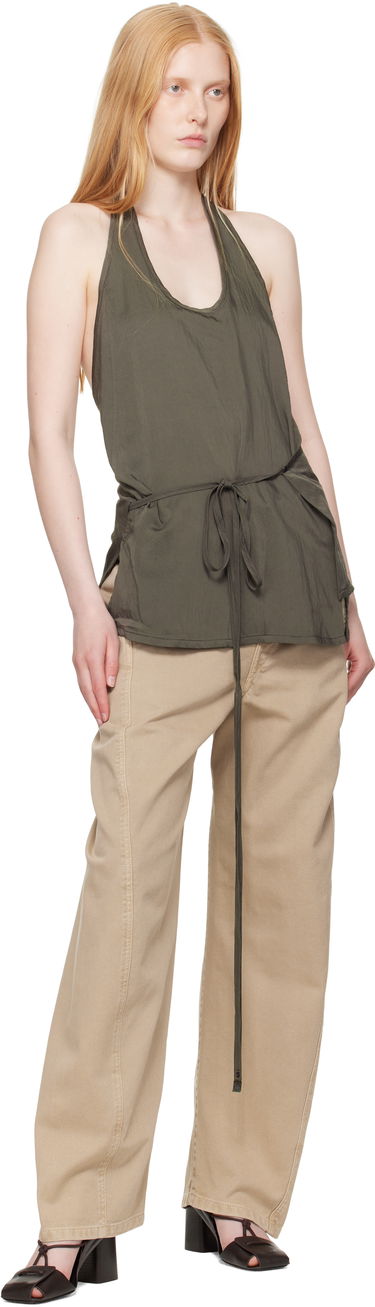 Byxor LEMAIRE Lemaire Twisted Belted Pants Beige | PA326 LD1042, 3