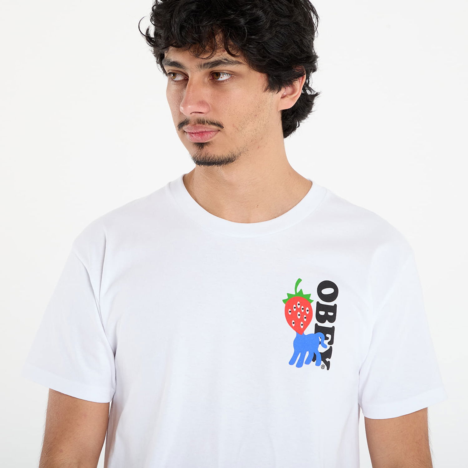 T-shirt OBEY Obey Strawberry Graphic T-Shirt Vit | 165264054-WHT, 1