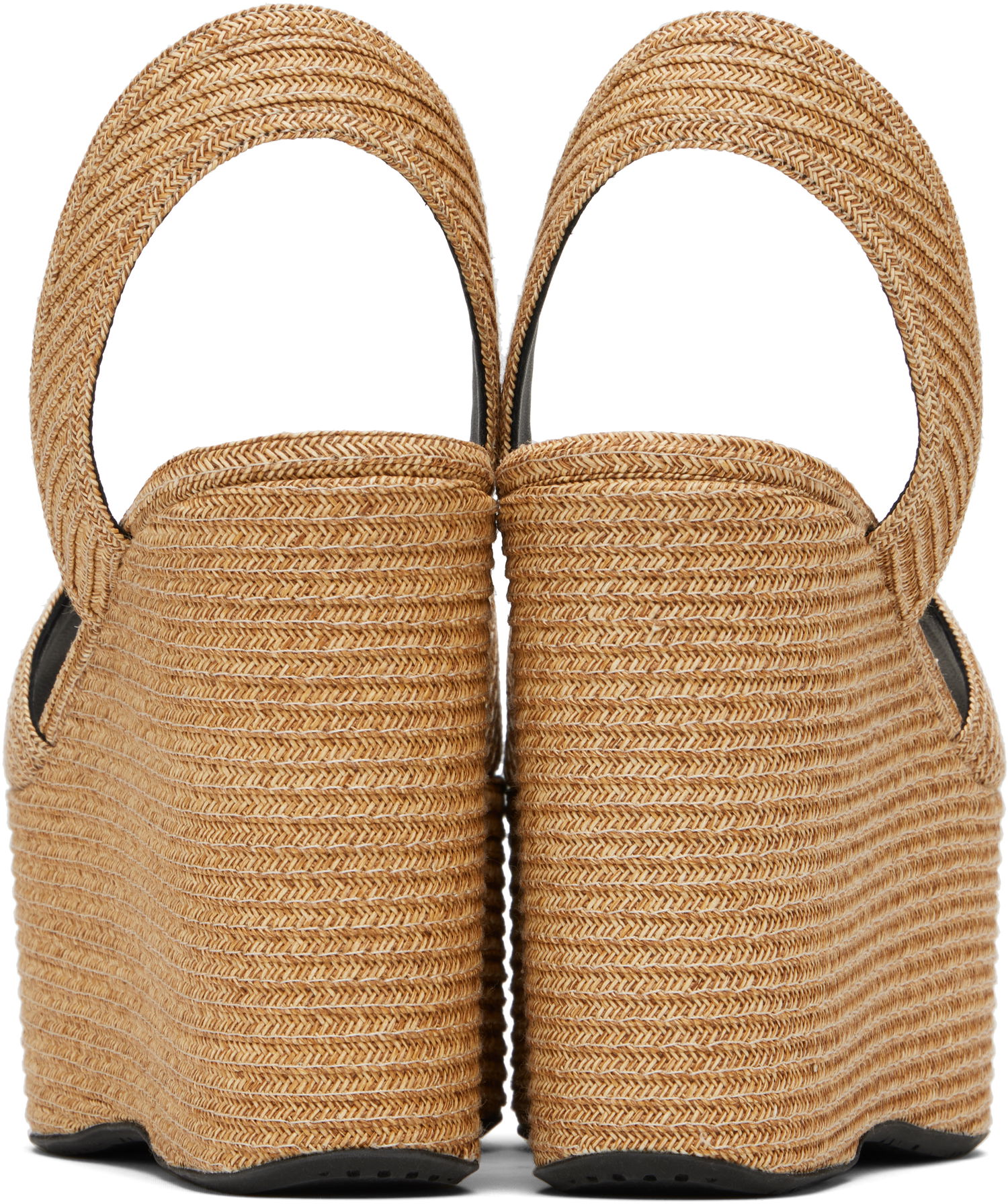 Sneakers och skor Alaïa ALAÏA Wedge Paper Straw Heeled Sandals Beige | AA3S129TK054, 1