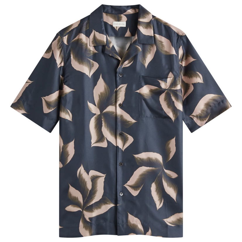 Skjorta Dries Van Noten Dries Van Noten Carltone Silk Vacation Shirt Blå | 251-020742-1024-559
