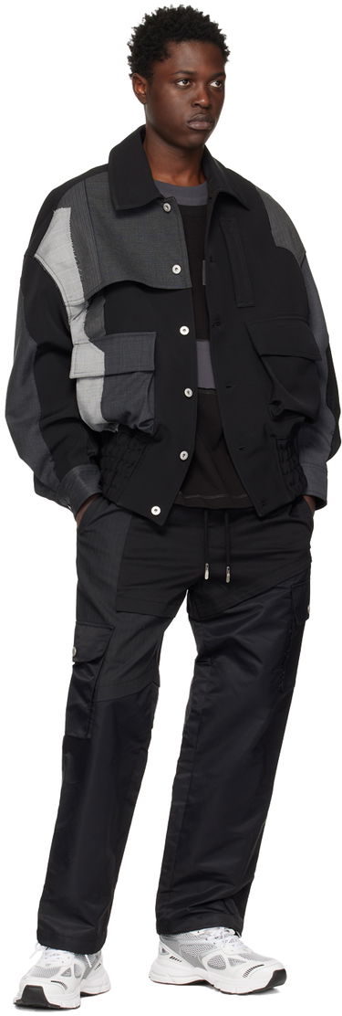 Cargo byxor Feng Chen Wang Feng Chen Wang Paneled Cargo Pants Svart | FMS15TR27B, 3