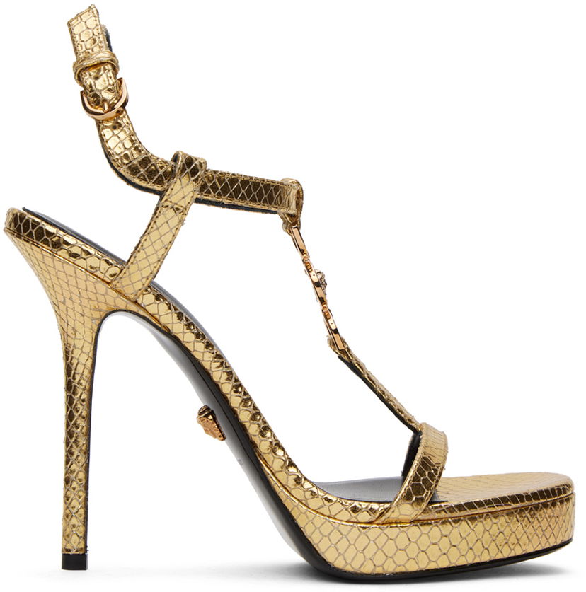 Tillbehör Versace Versace Medusa '95 Metallic Heeled Sandals Metallisk | 1013713_1A10001_1X24V