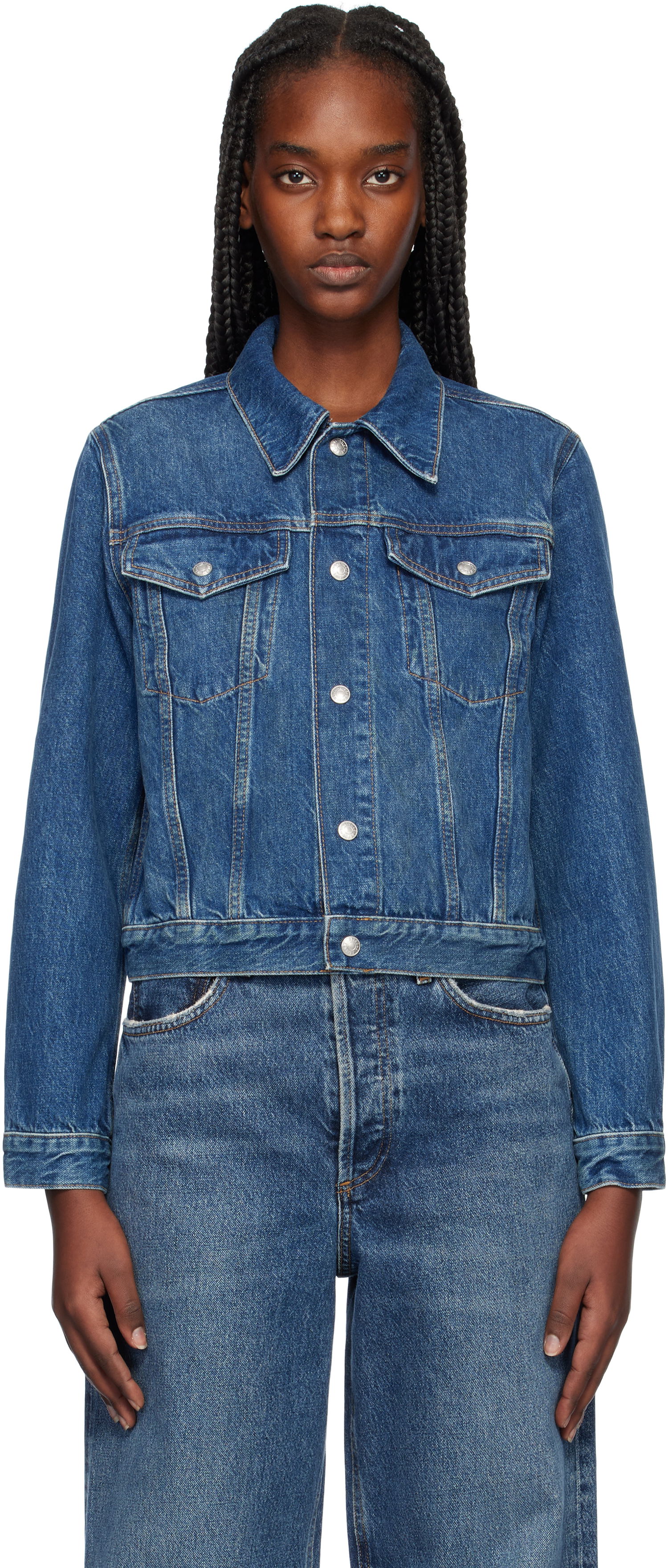 Jacka RE/DONE Baby Trucker Denim Jacket Blå | 188-06WTRUCKR, 0