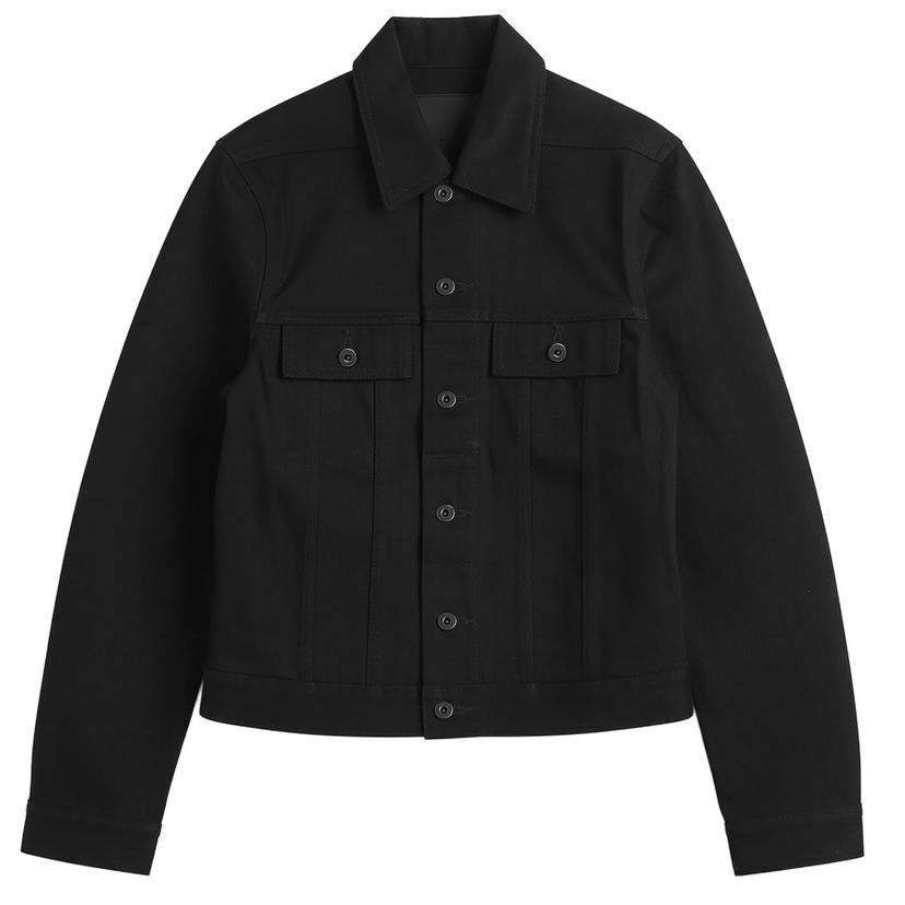Jacka Rick Owens DRKSHDW Denim Trucker Jacket Svart | DL02E2788-HBLKJ-P-09