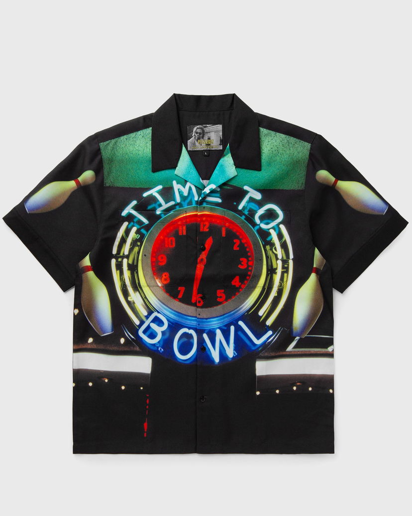 Skjorta Pleasures Time to Bowl Button-Up Shirt Svart | P25SU059-BLACK