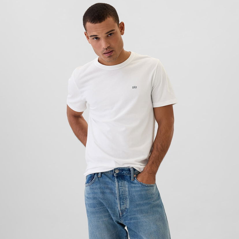 T-shirt GAP T-shirt Micro Logo Crew White Global S Vit | 502022-01