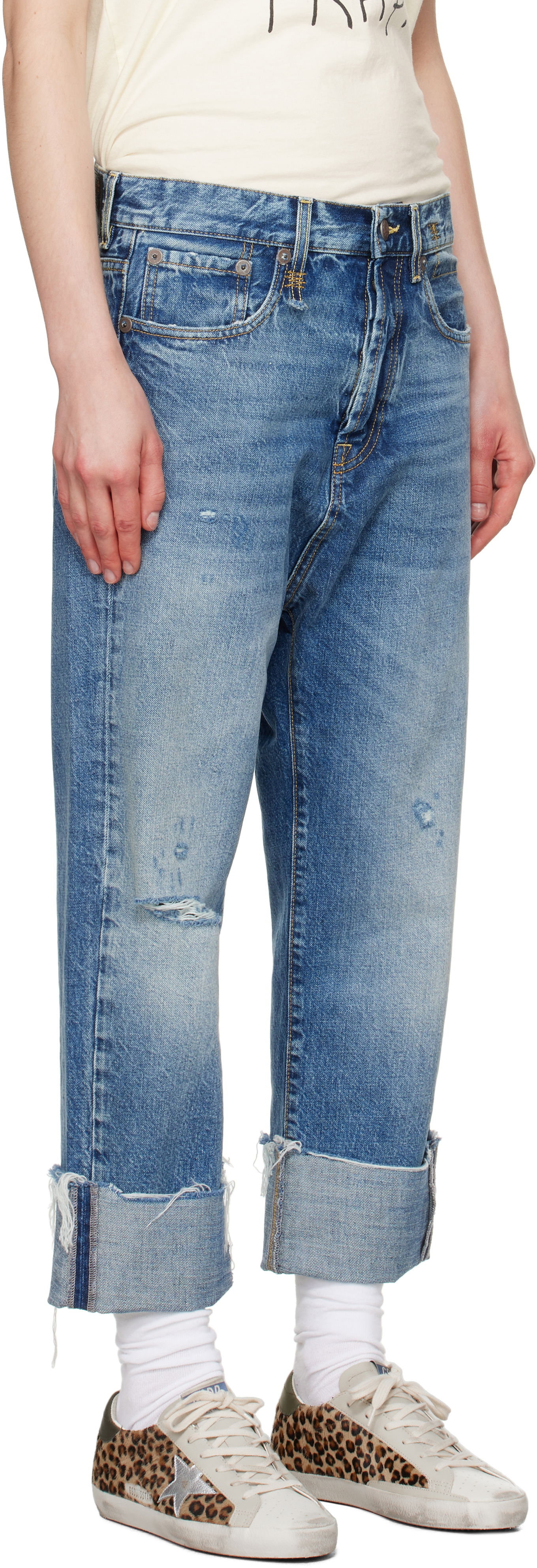 Jeans R13 R13 Tailored Drop Cropped Jeans Blå | R13W6452-D283C, 1