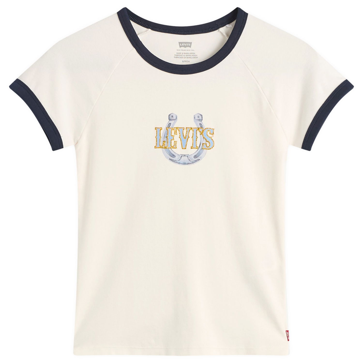 T-shirt Levi's Women's Horseshoe Raglan T-Shirt Vit | 003R2-0005, 1
