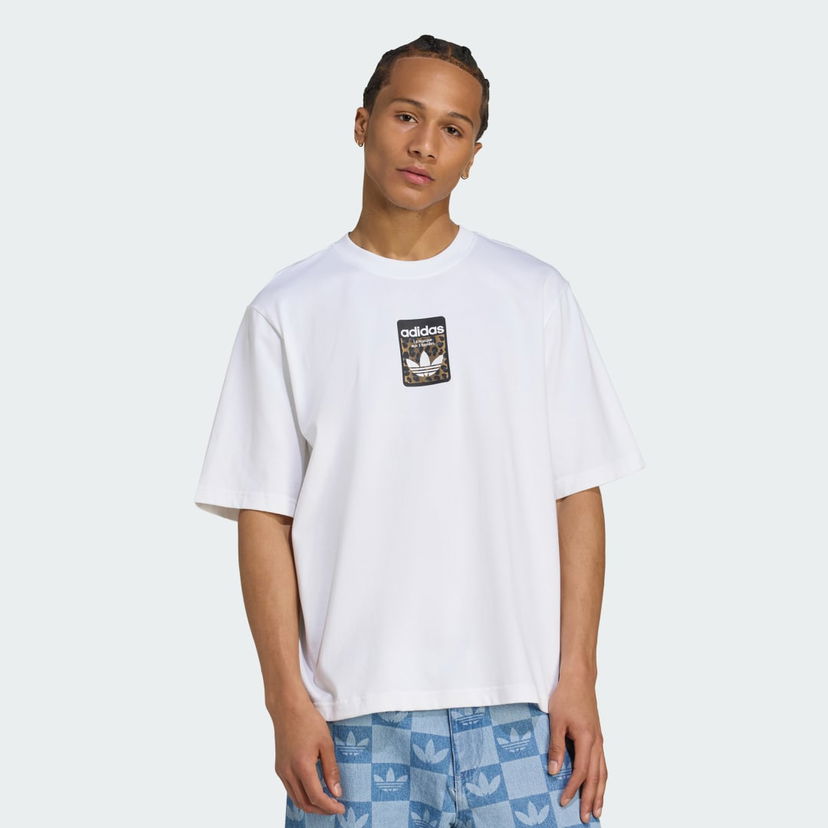 T-shirt adidas Performance Oversized Leo Graphic T-Shirt Vit | JV7570