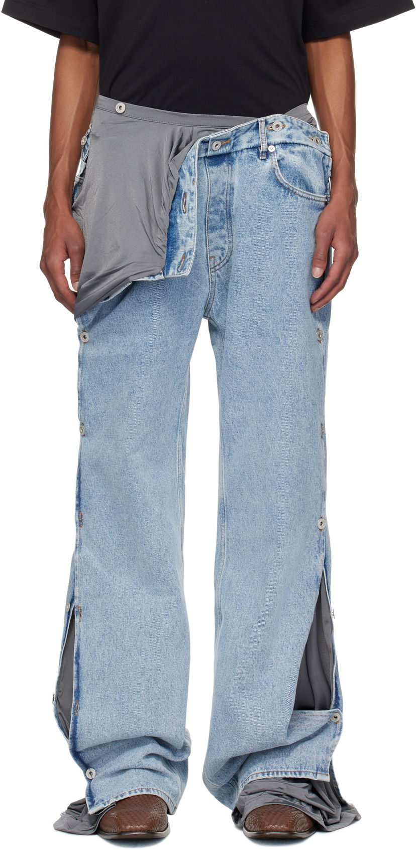 Jeans Y/PROJECT Collapsed Waist Jeans Blå | 107PA007