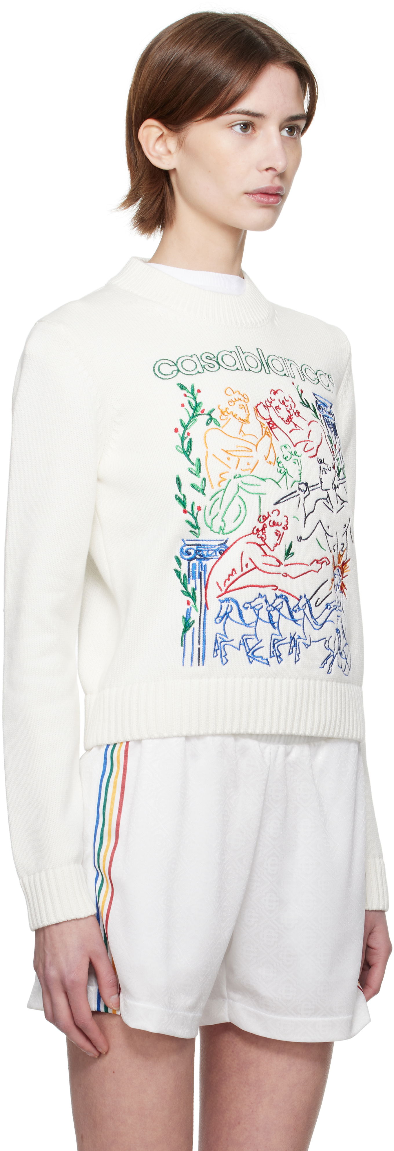 Sweater Casablanca Casablanca Embroidered Sweater Vit | WPS25-KW-860-01, 1