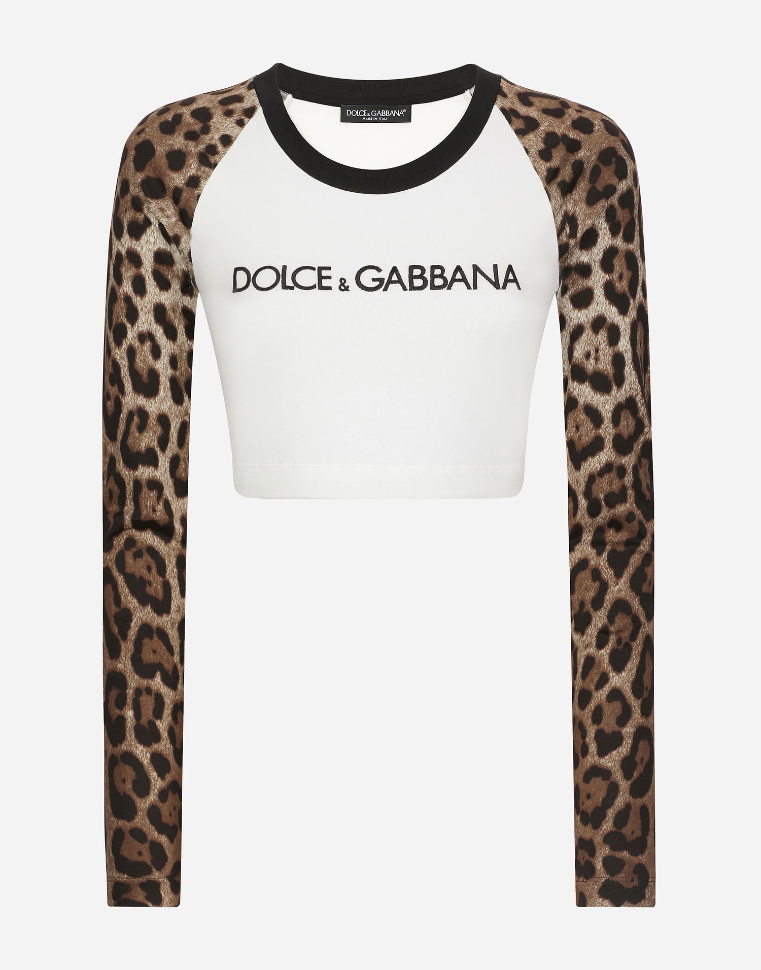 Crop top Dolce & Gabbana Long-sleeved T-shirt With Logo Vit | F8U47ZGDBZVW0111, 0