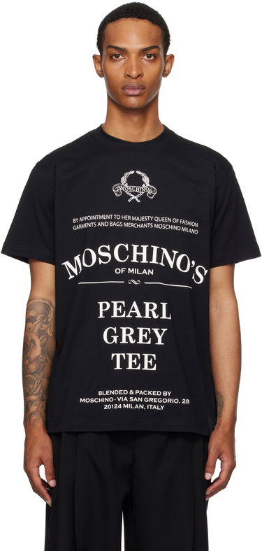 T-shirt Moschino Printed Organic Cotton T-Shirt Svart | 252ZZ070852411555, 0