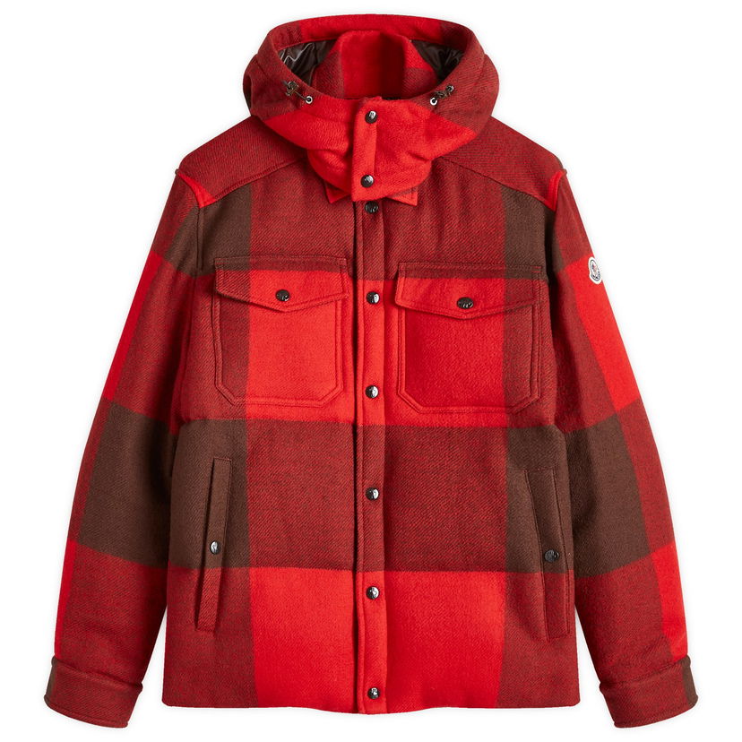 Skjorta Moncler Ladruns Brown and Red Plaid Shirt Jacket Röd | 1G000-24-5980H-F24